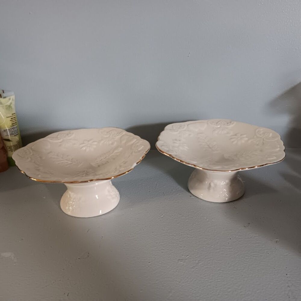 Ceramic Tray's with gold trim